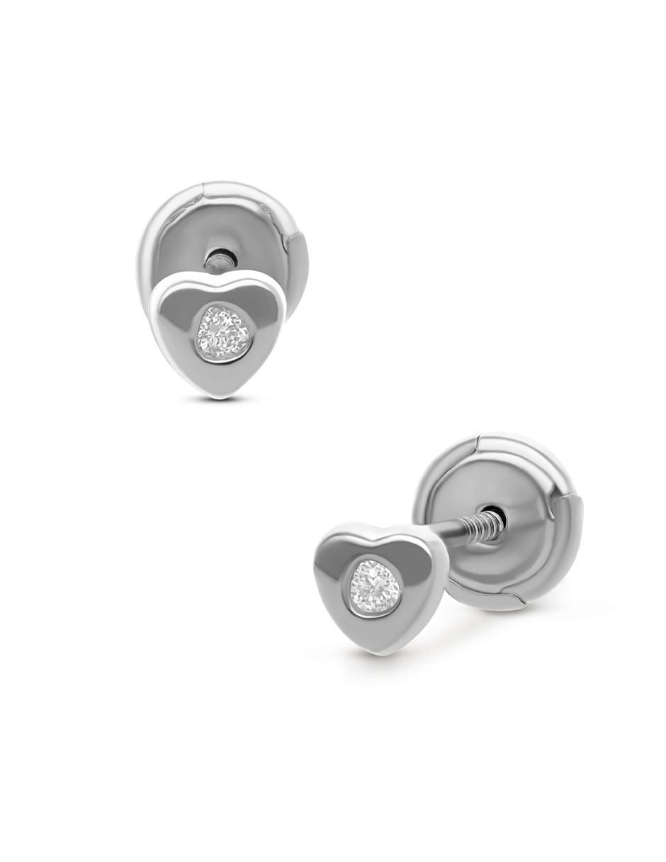 Broqueles de corazón de oro con acabado pavé diamante 2
