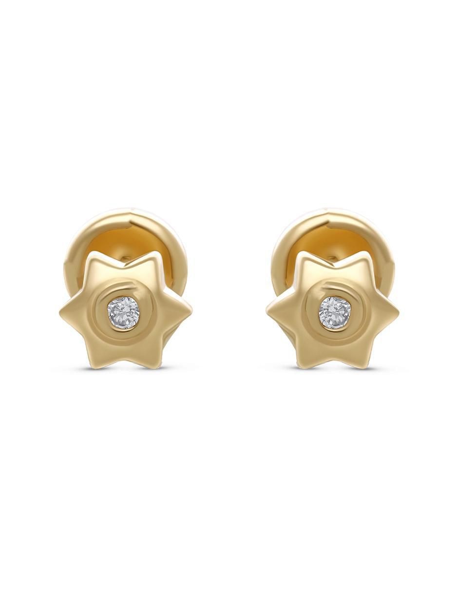 Broqueles de estrella de oro con acabado pavé diamante
