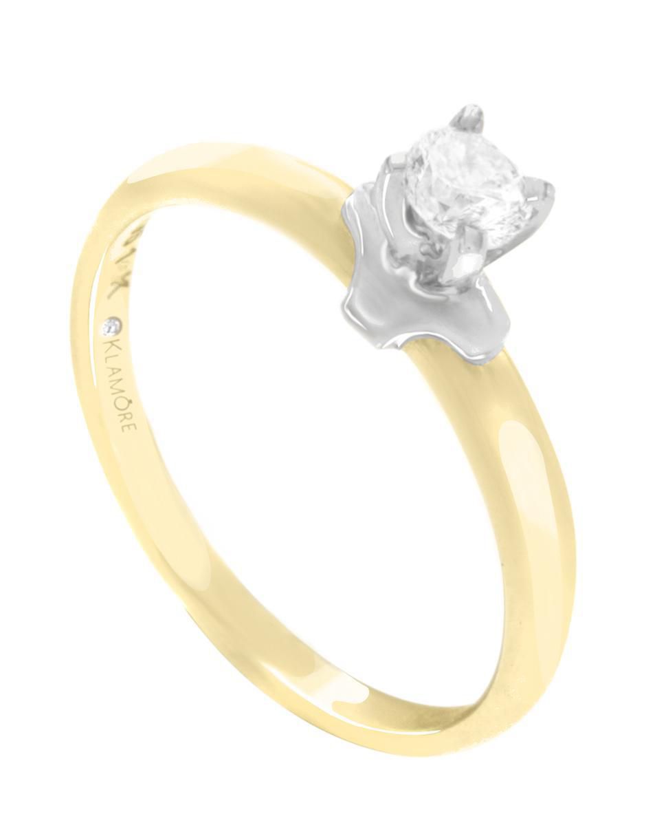 Anillo de compromiso "de" oro 14 k klamore elisea diamante