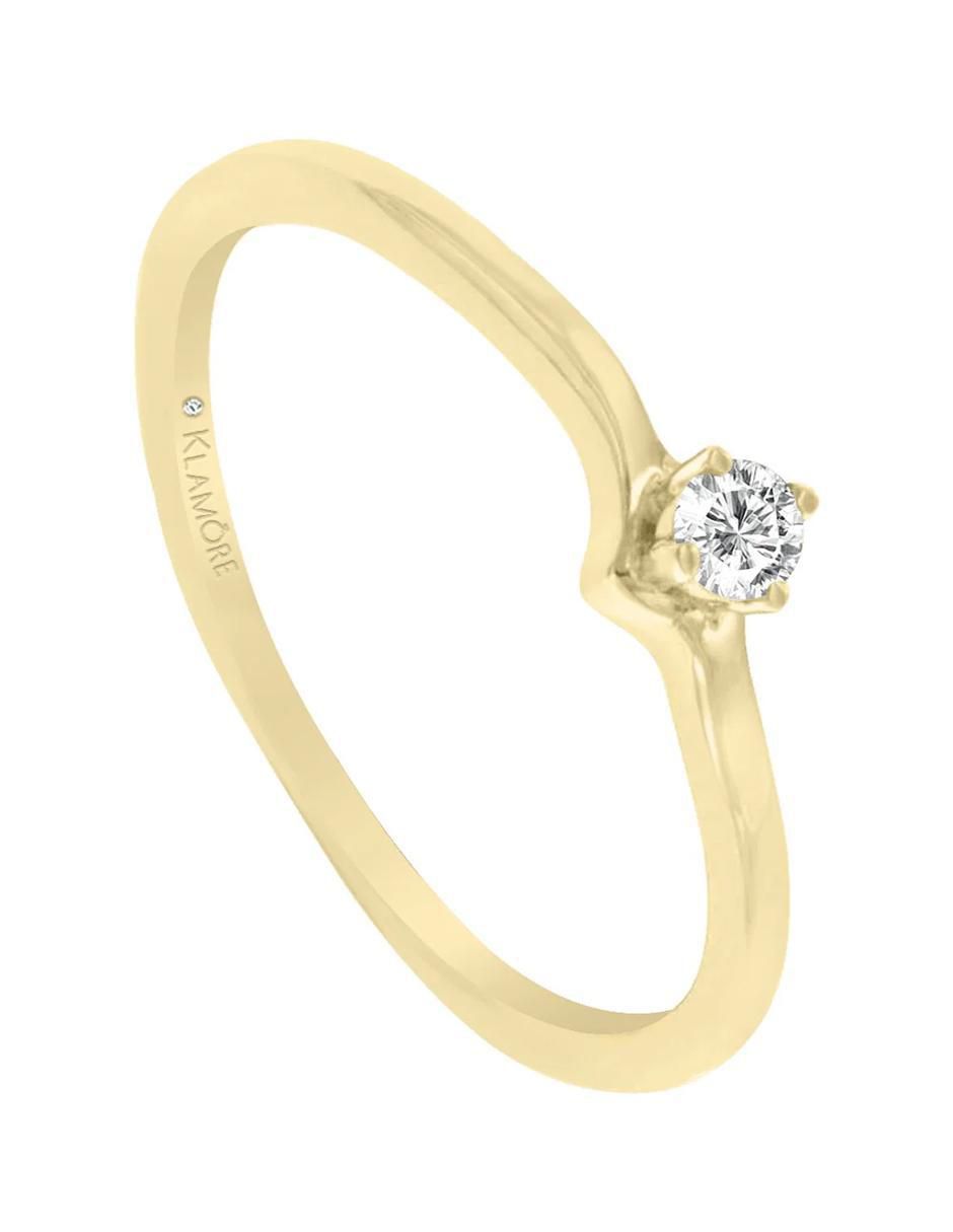 Anillo de compromiso "de" oro 14 k klamore della diamante
