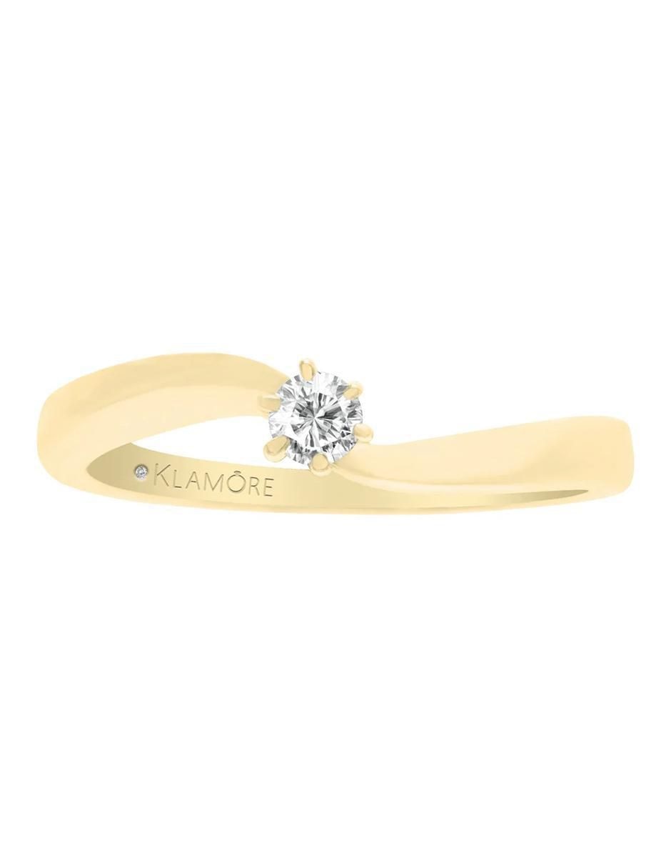 Anillo de compromiso de oro 14 k Calid diamante