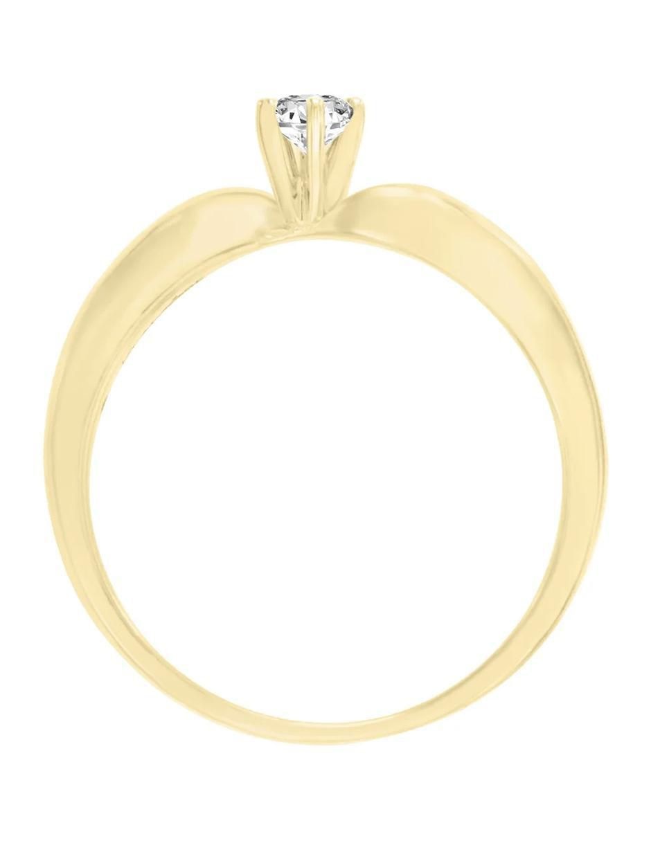 Anillo de compromiso "de" oro 14 k klamore calid diamante