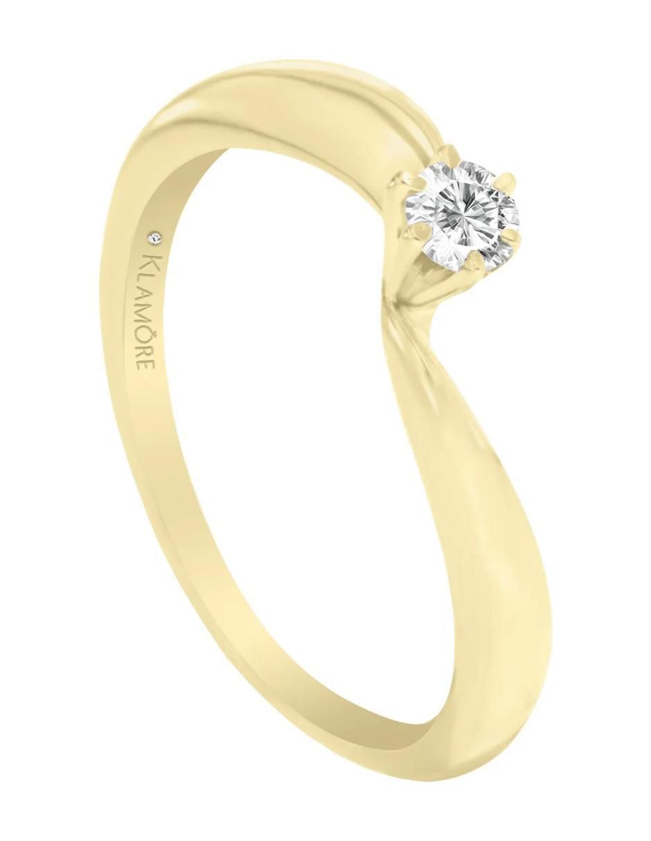 Anillo de compromiso "de" oro 14 k klamore calid diamante