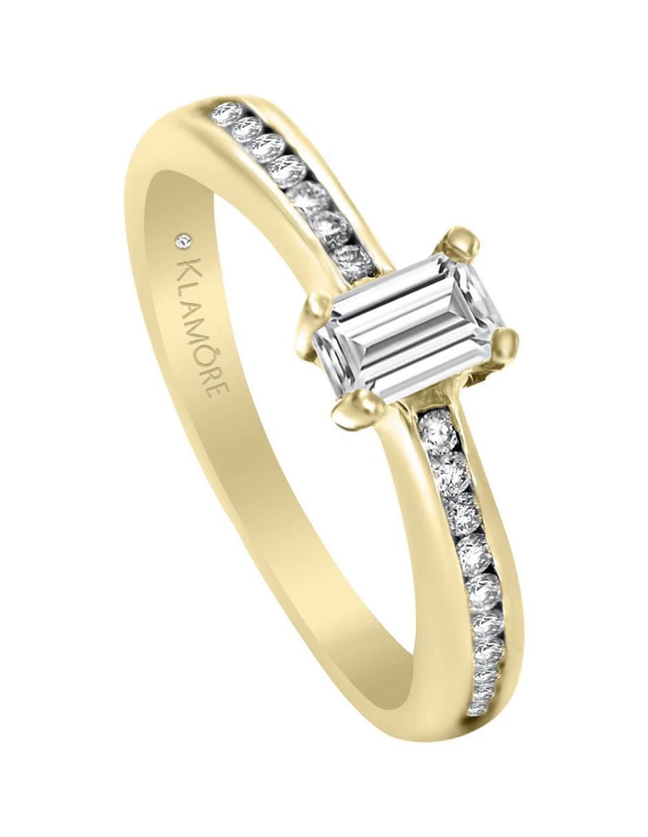 Anillo de compromiso "de" oro 14 k klamore elias diamante