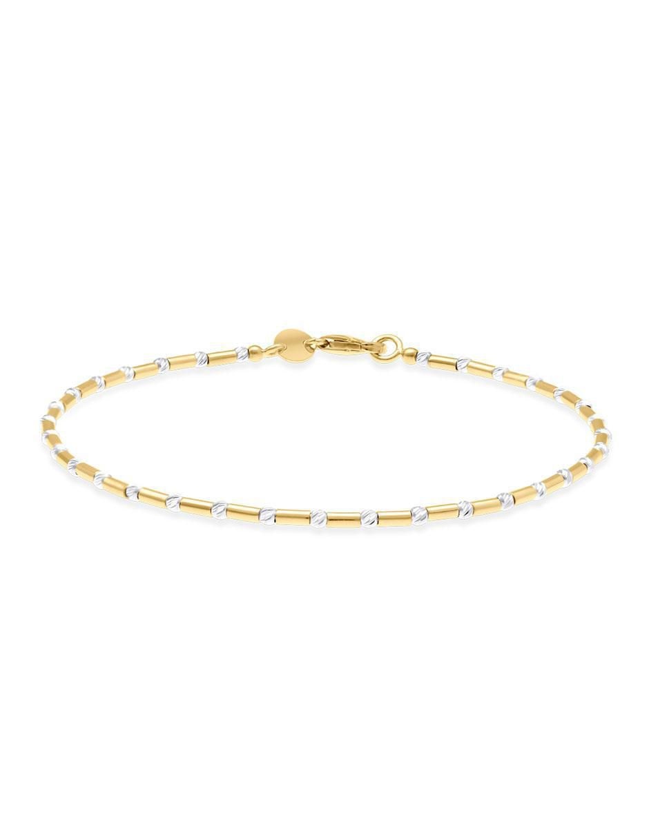 Pulsera de oro 14 K con acabado brillante