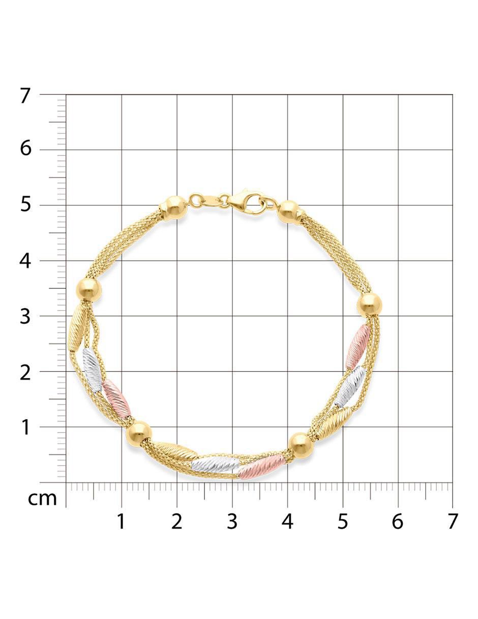 Pulsera de oro 14 K con acabado brillante 4