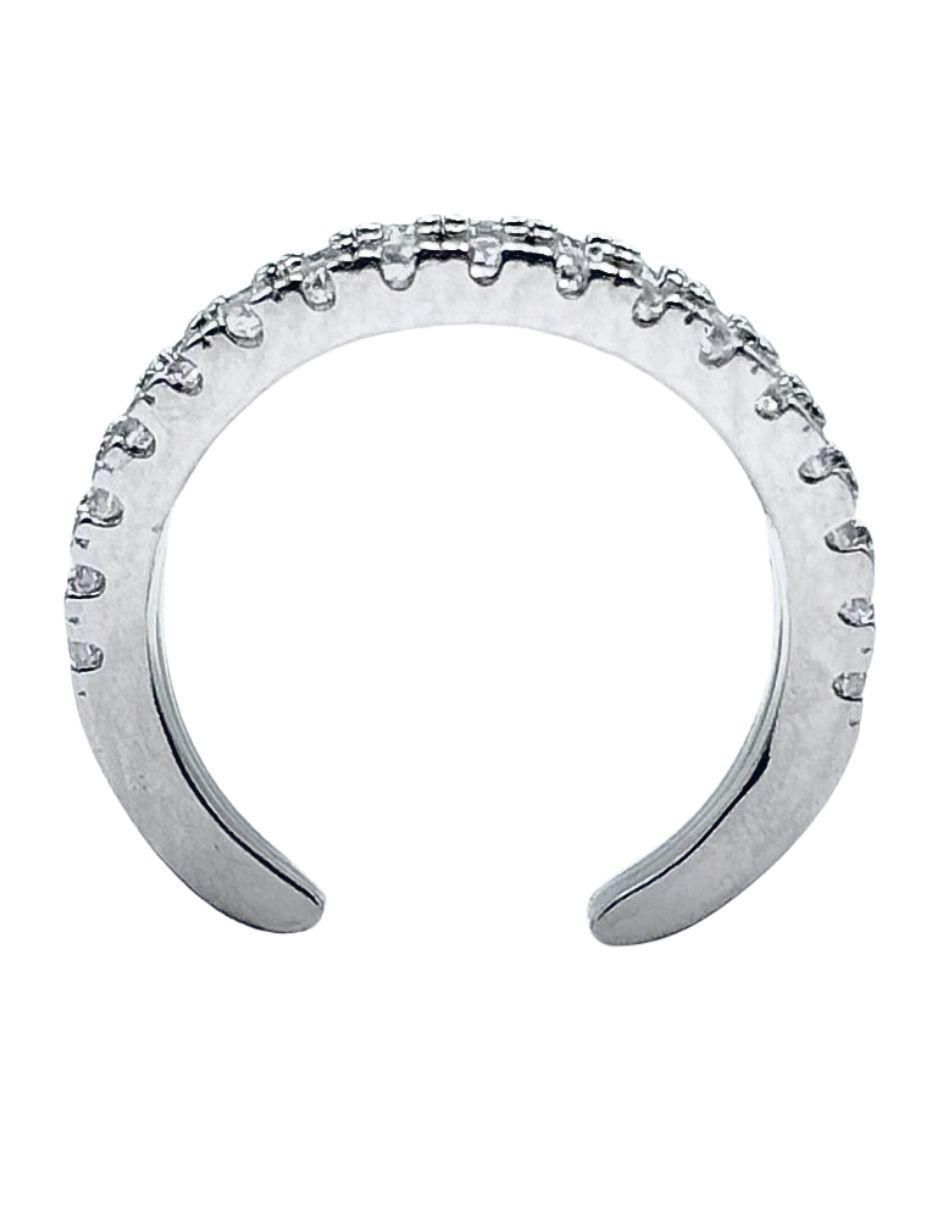 Aretes de abanico de plata P 925 con acabado pavé zirconia 3