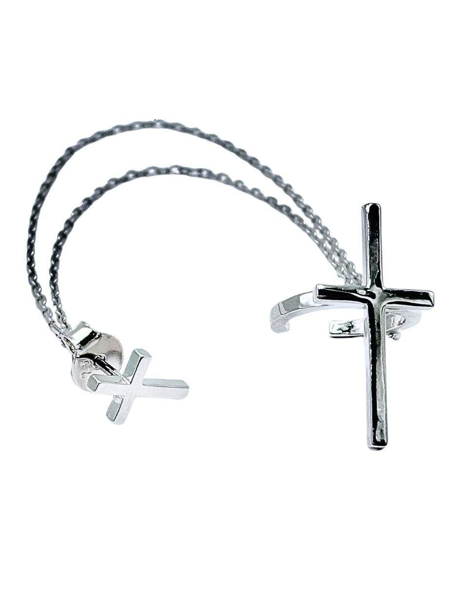 Aretes de cruz de plata P 925 con acabado brillante Aretes de cruz de plata P 925 con acabado brillante