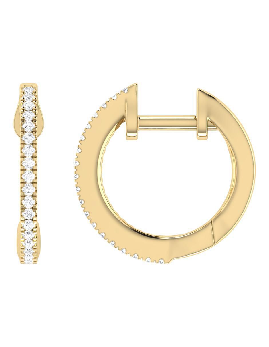 Aretes circulares de oro con acabado diamantado diamante 3