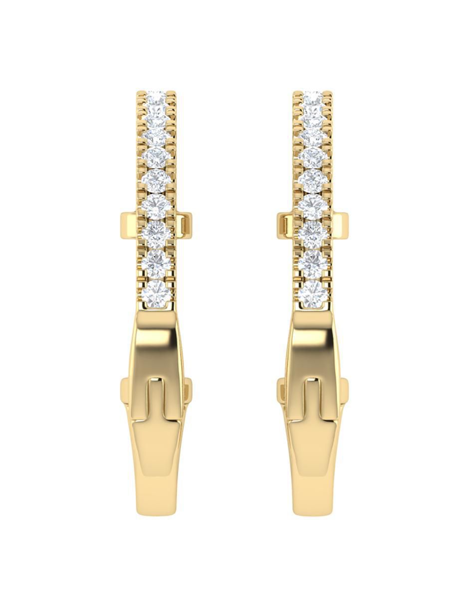 Aretes circulares de oro con acabado diamantado diamante 4