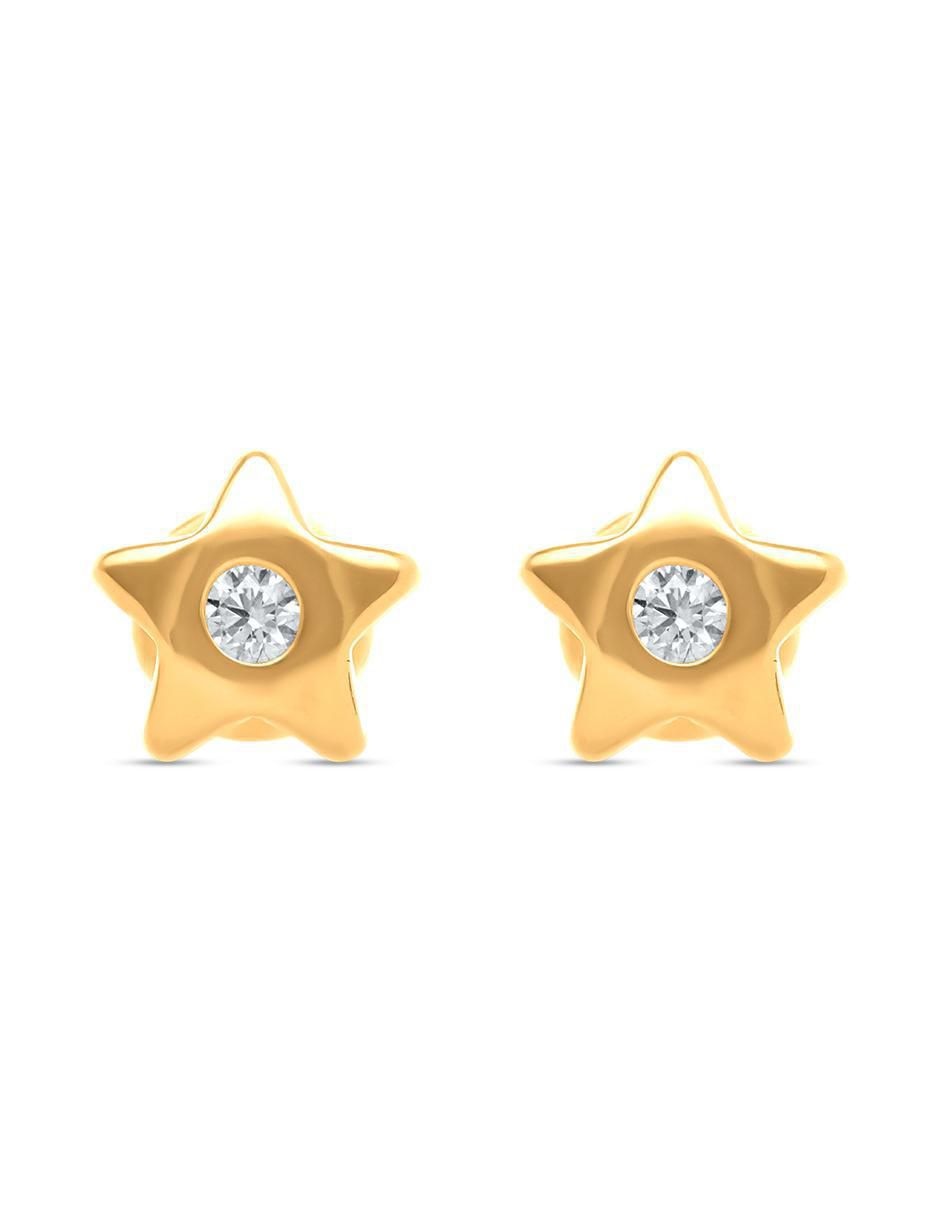 Broqueles de estrella de oro diamante