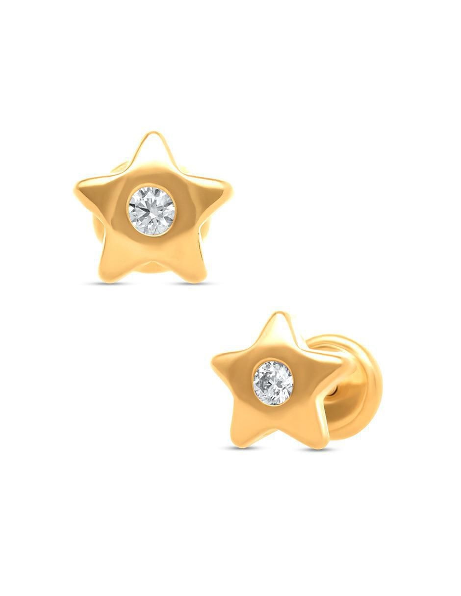Broqueles de estrella de oro diamante 2