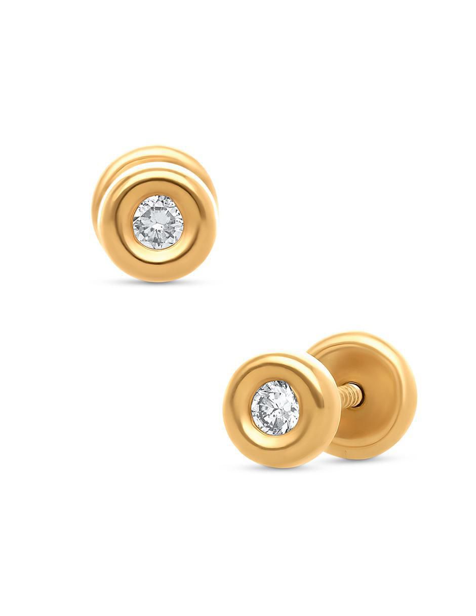 Broqueles circulares de oro diamante 2