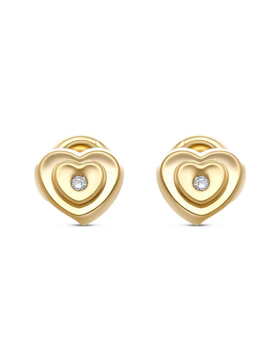 Broqueles de corazón de oro diamante