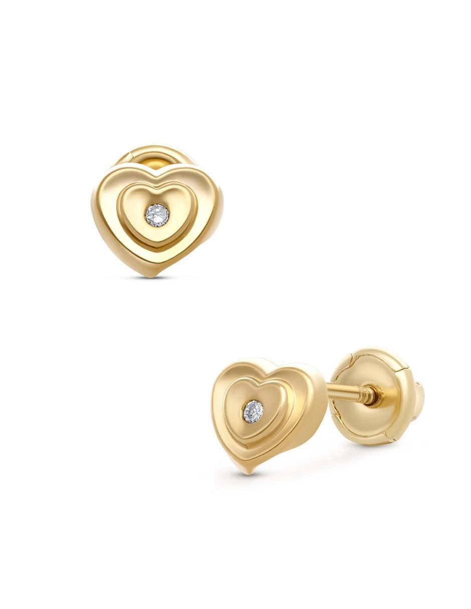 Broqueles de corazón de oro diamante 2