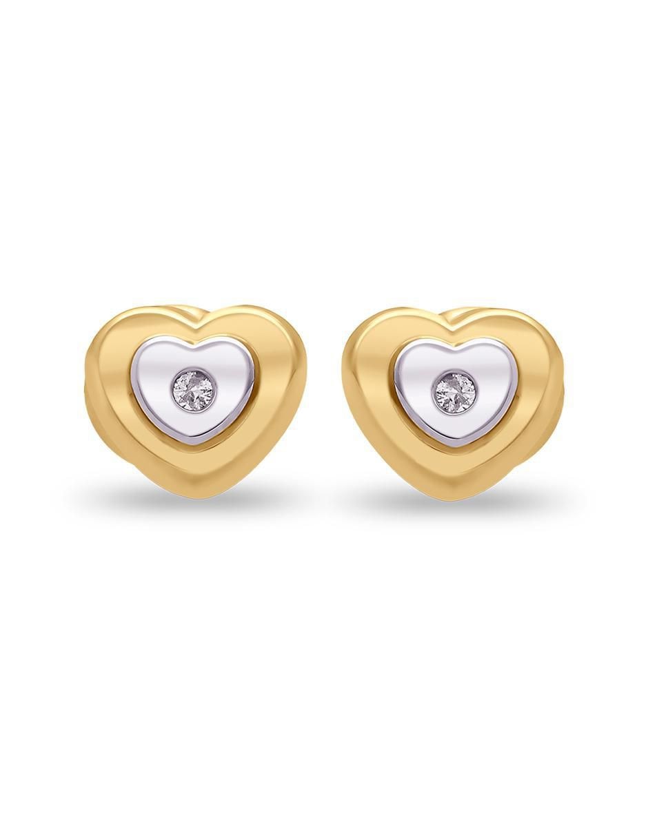 Broqueles de corazón de oro diamante