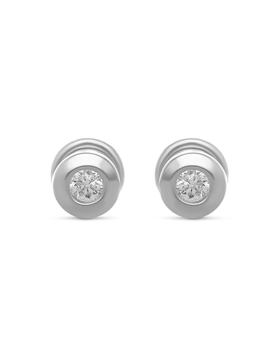 Broqueles circulares de oro diamante
