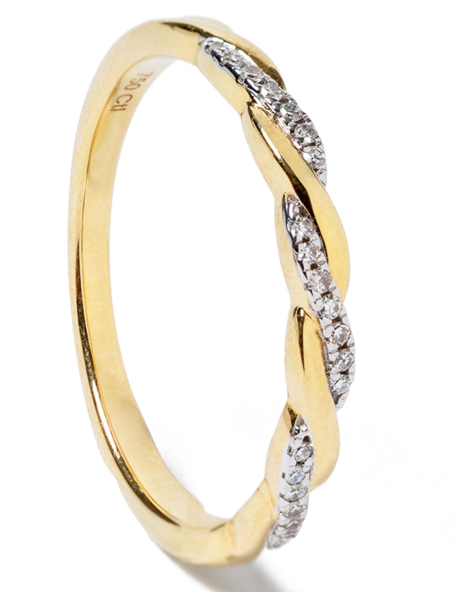 Churumbela de oro amarillo 14 k diamante 2