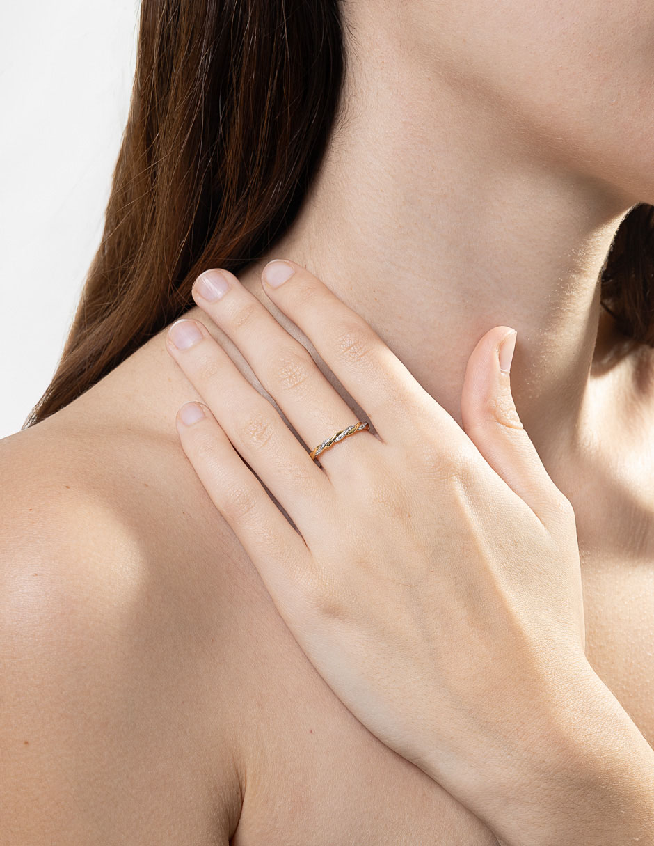Churumbela de oro amarillo 14 k diamante 4