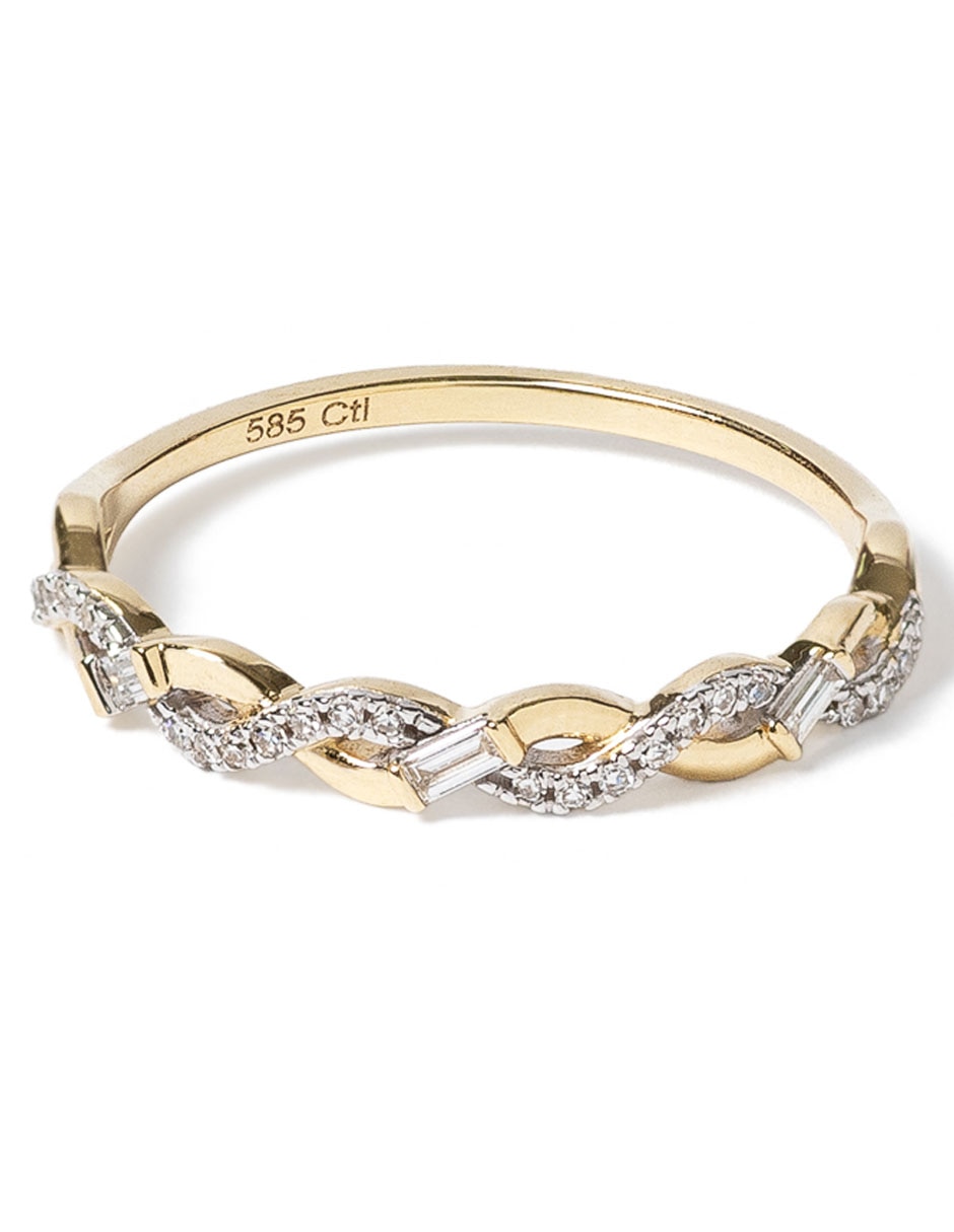 Churumbela de oro 14 k diamante