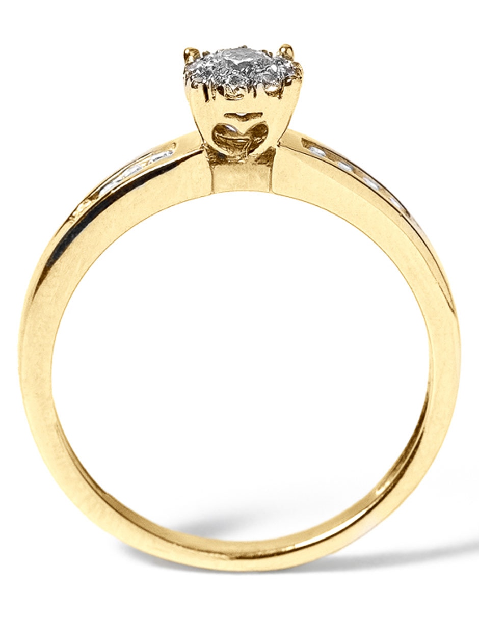 Anillo con gema 14 k de oro diamante pulido 3