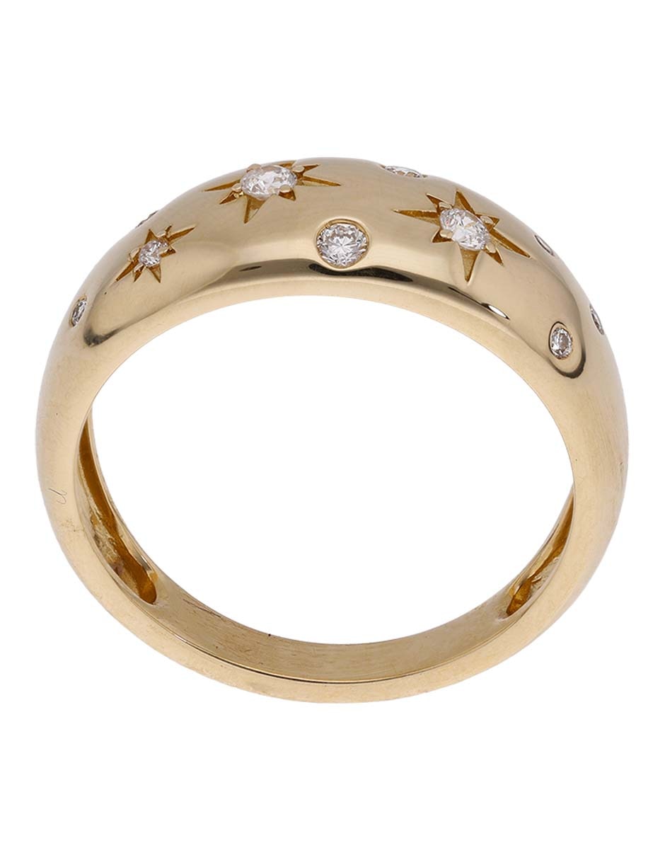 Anillo 14 k de oro diamante pavé 2