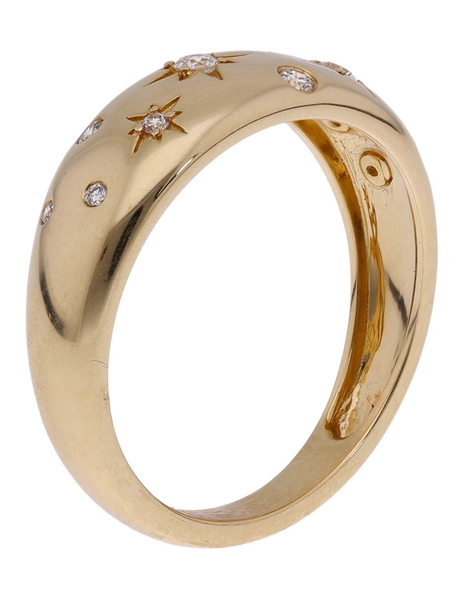 Anillo 14 k de oro diamante pavé 3