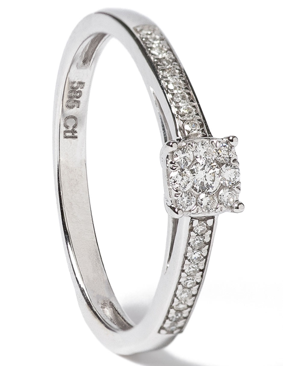 Anillo con gema 14 k de oro diamante pulido 2