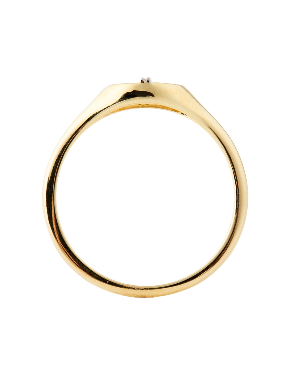 Anillo con gema 14 k de oro diamante pavé 2