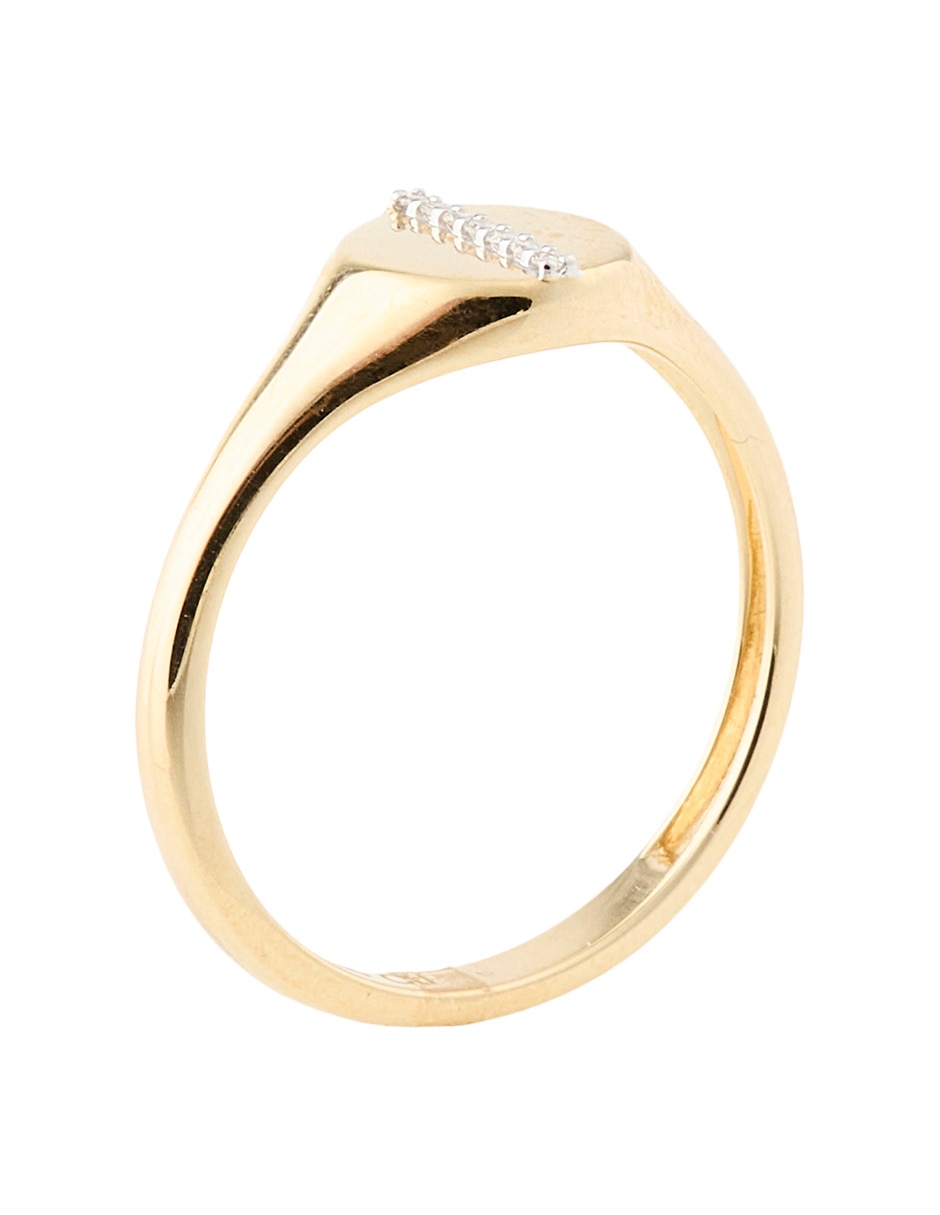 Anillo con gema 14 k de oro diamante pavé 3