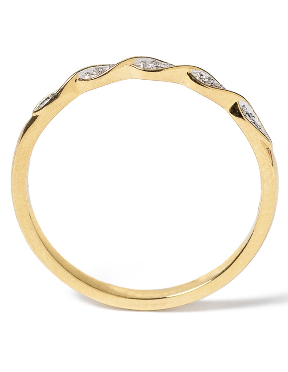 Anillo 14 k de oro diamante pavé 2