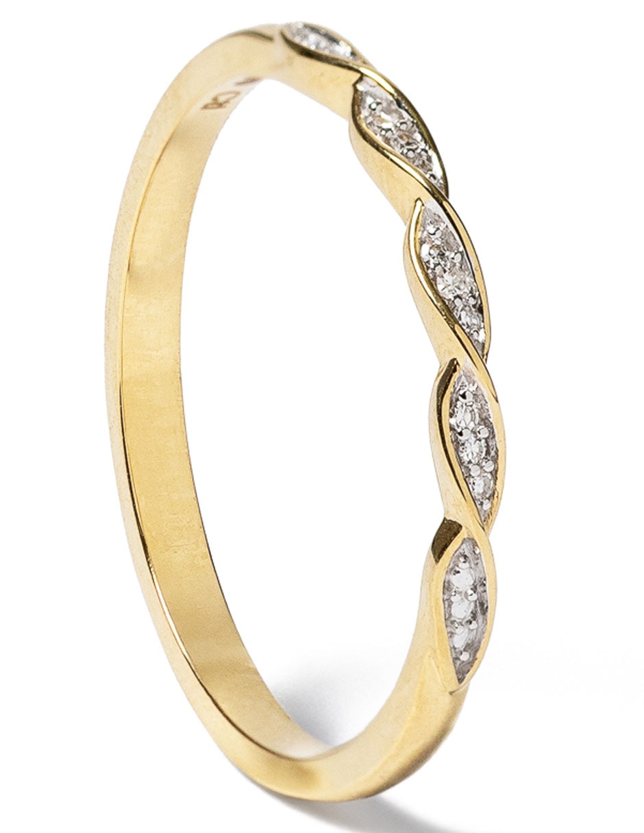 Anillo 14 k de oro diamante pavé 3