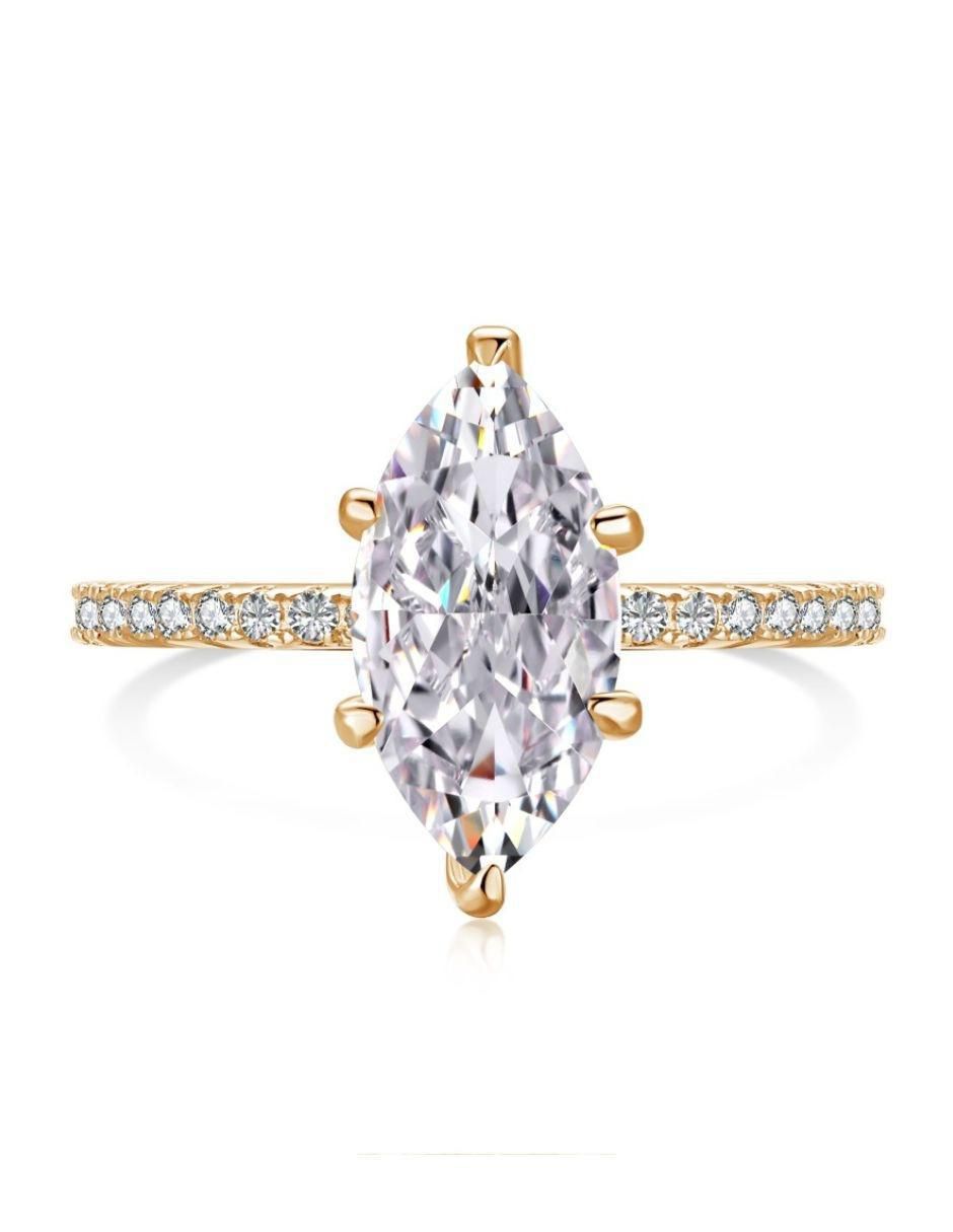 Anillo de compromiso de plata P 925 Selena zirconia