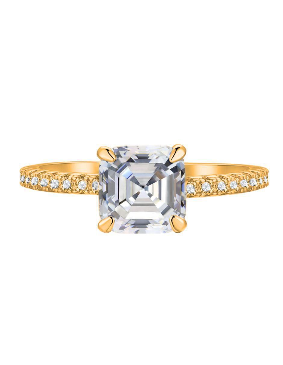 Anillo de compromiso de plata P 925 Radiant zirconia