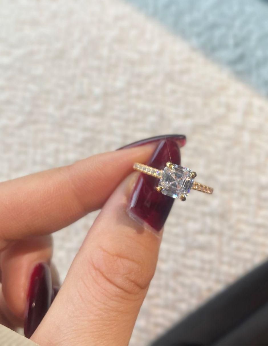 Anillo de compromiso de plata P 925 Radiant zirconia 3