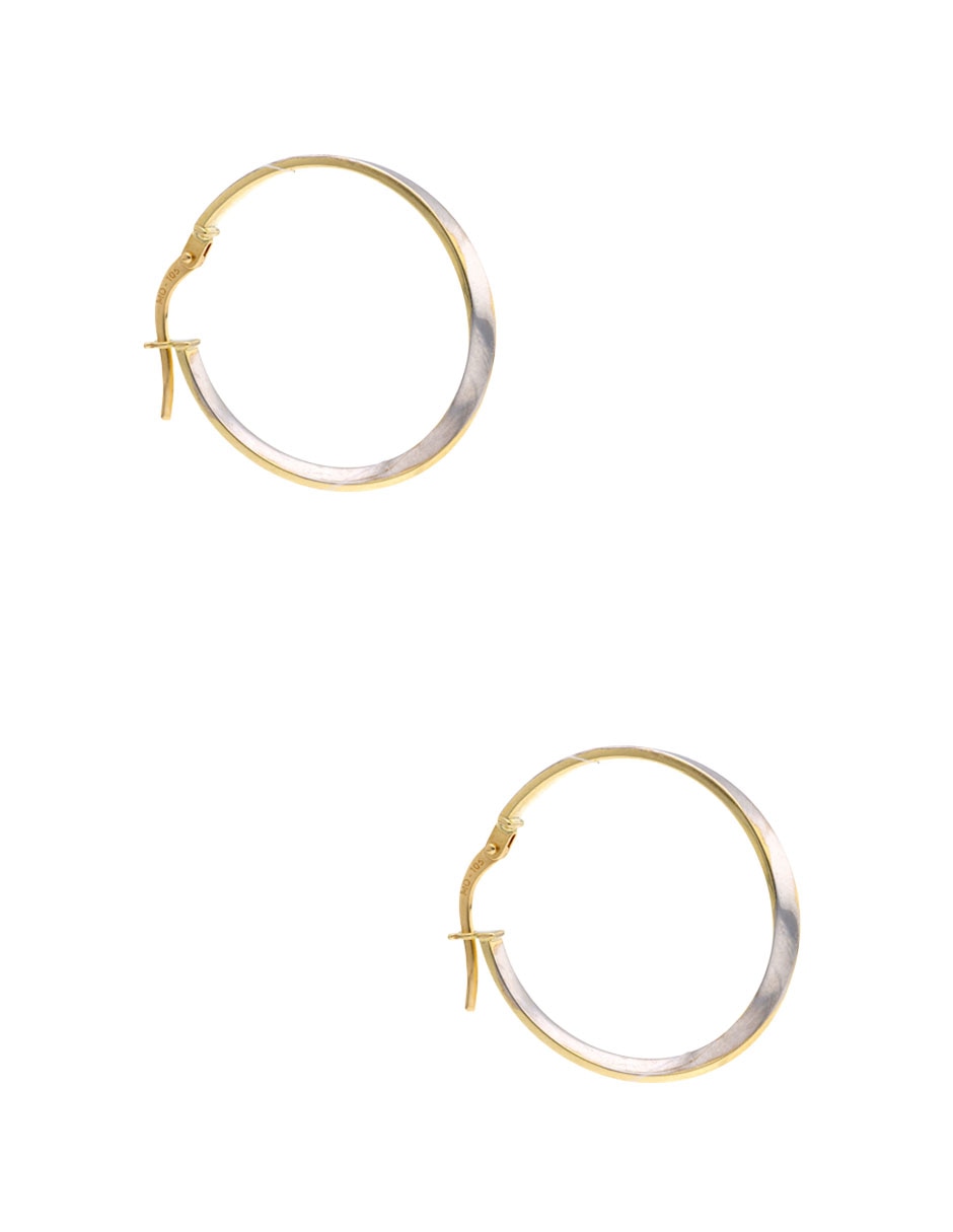 Aros de oro 14 K con acabado brillante