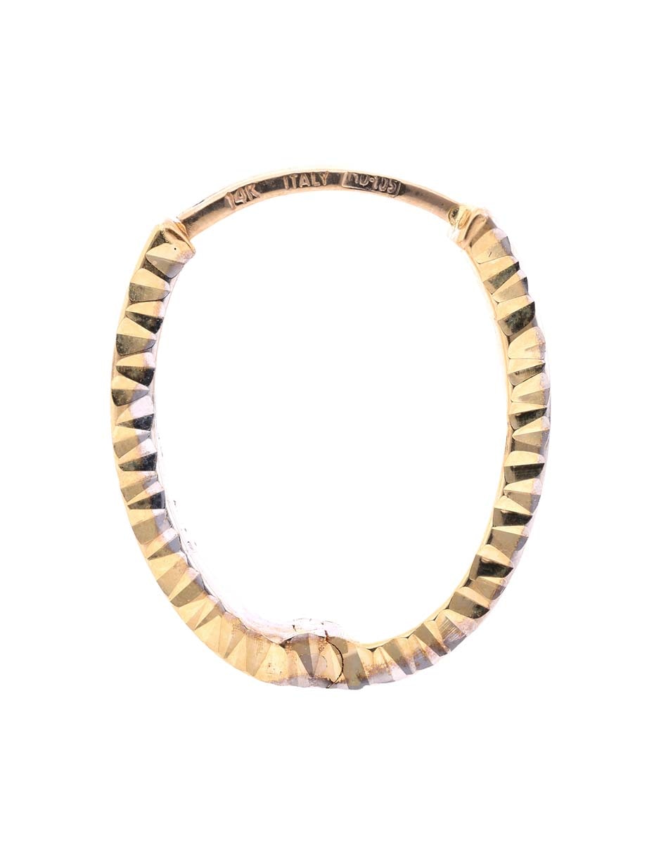 Arracadas ovaladas de Oro Amarillo 14 K con acabado brillante 3