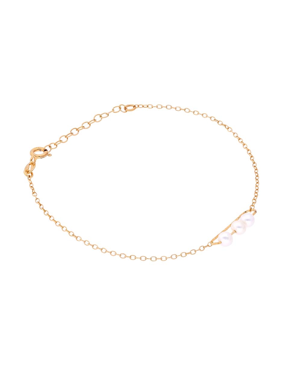 Brazalete de oro amarillo 14 K con acabado brillante