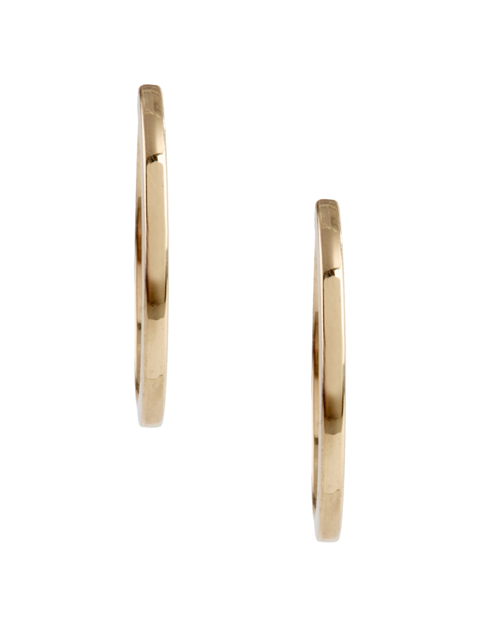 Aretes de aro de oro 14 K con acabado pulido