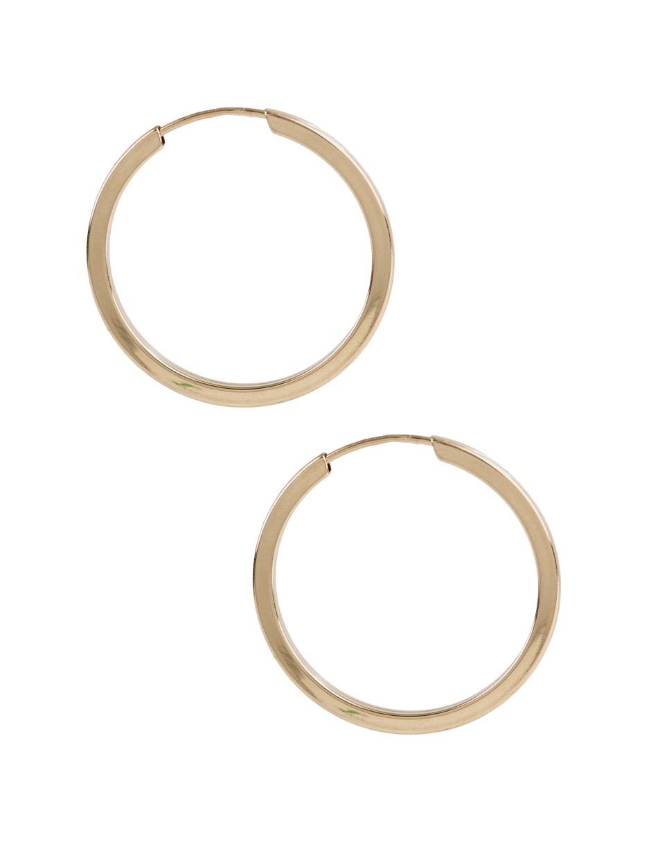 Aretes de aro de oro 14 K con acabado pulido 3
