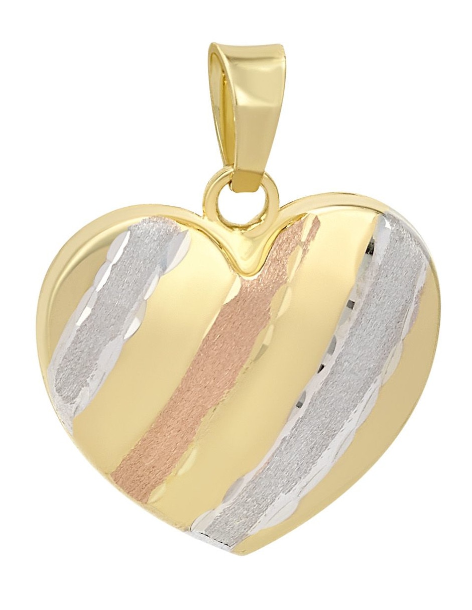 Dije de corazón de oro florentino 14 K