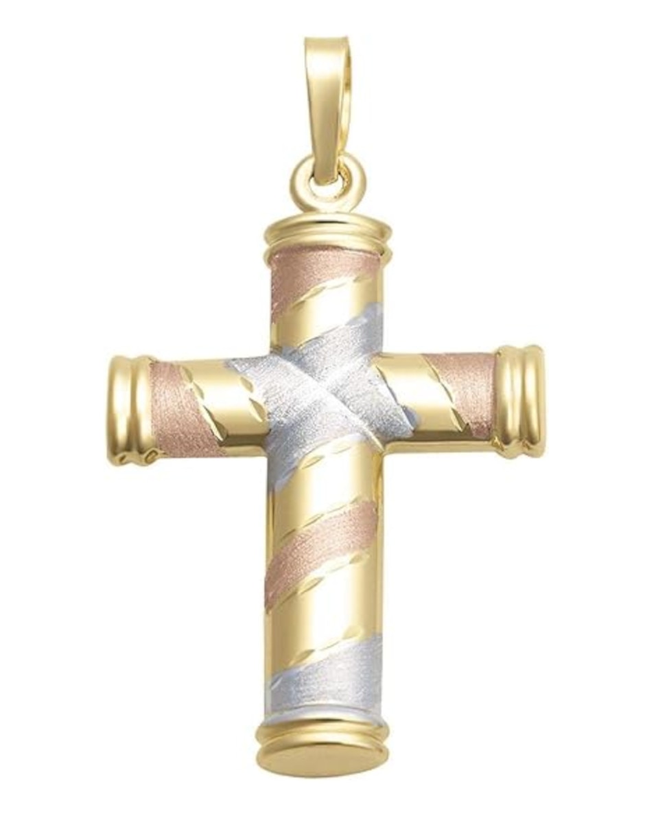 Dije de cruz de oro florentino 14 K