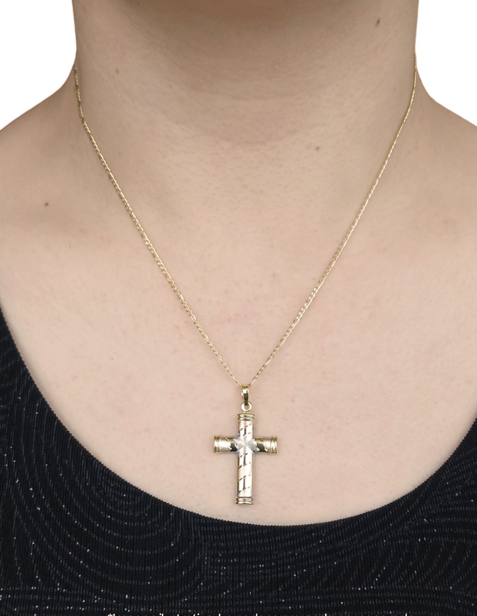 Dije de cruz de oro florentino 14 K 2