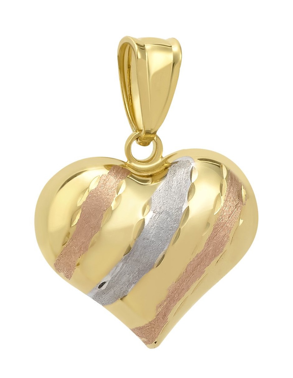 Dije de corazón de oro florentino 14 K Dije de corazón de oro florentino 14 K