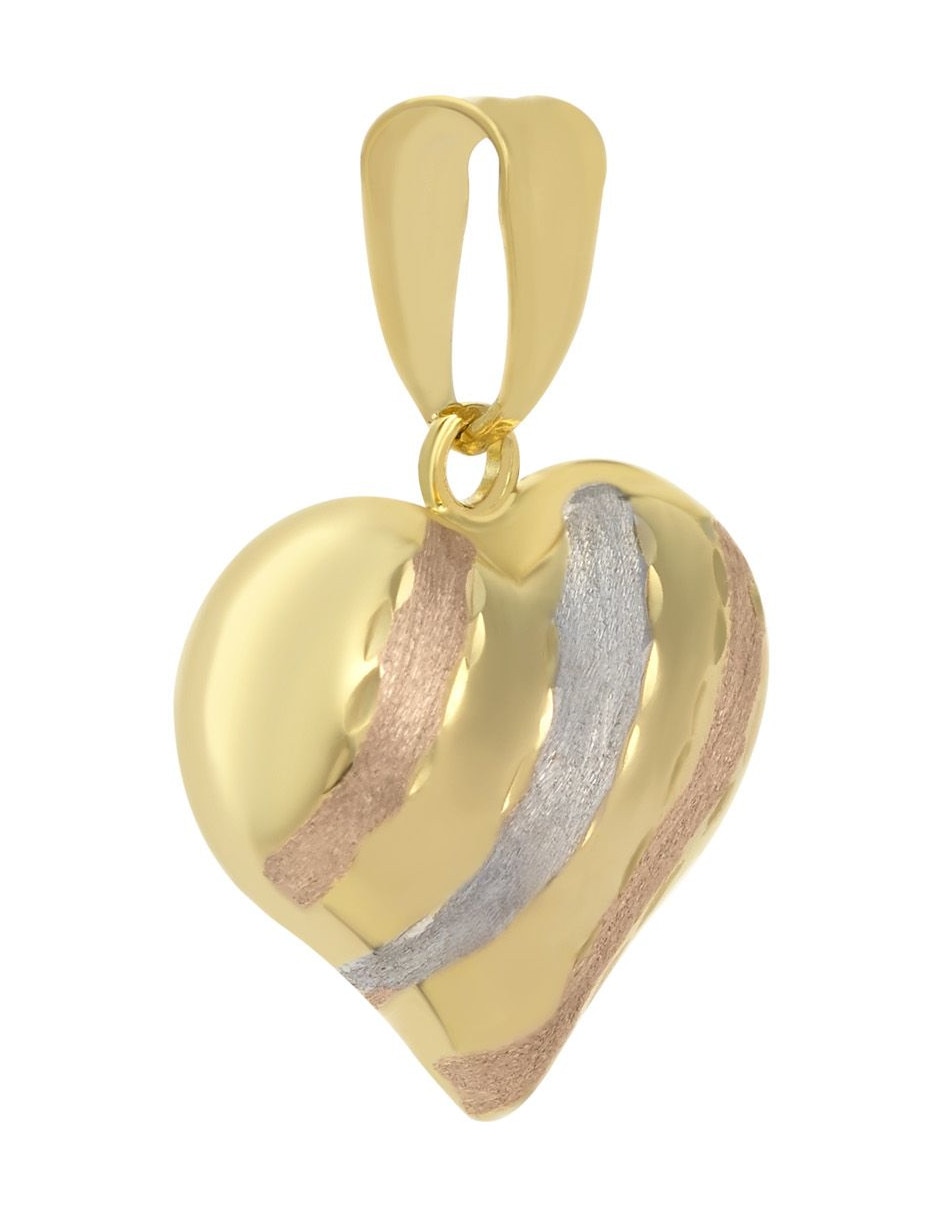Dije de corazón de oro florentino 14 K 3