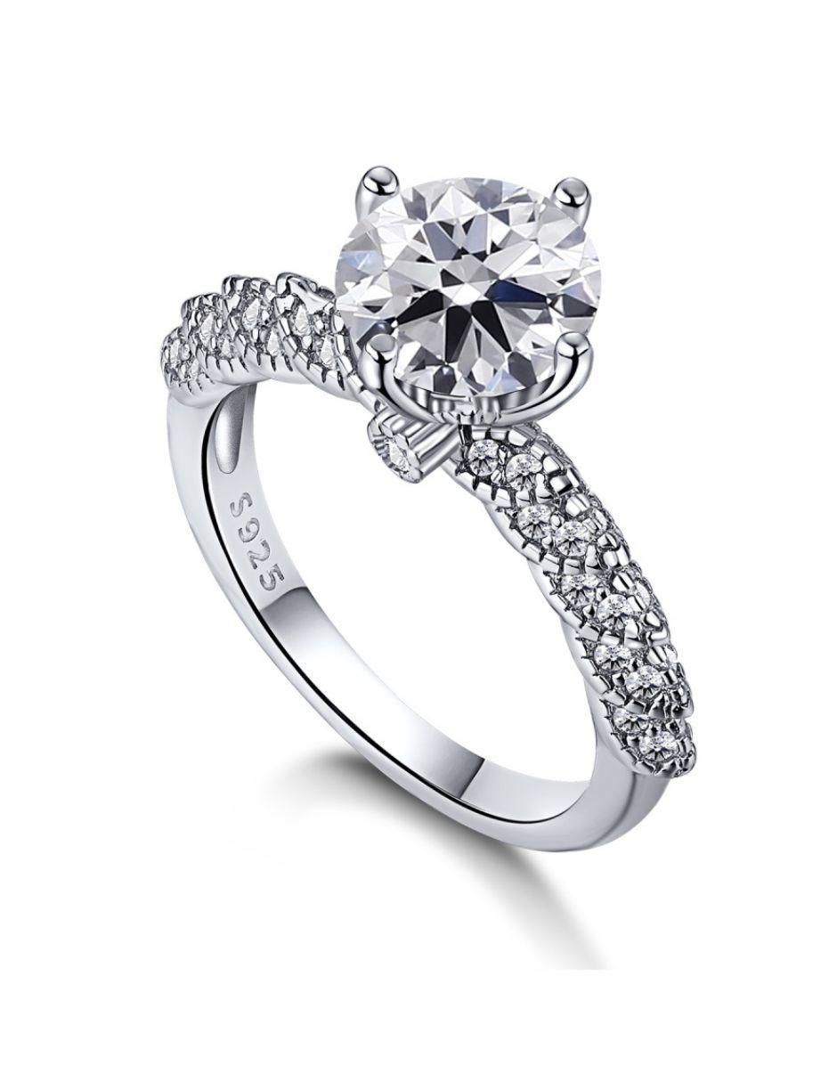 Anillo de compromiso de plata P 925 Esplandor zirconia