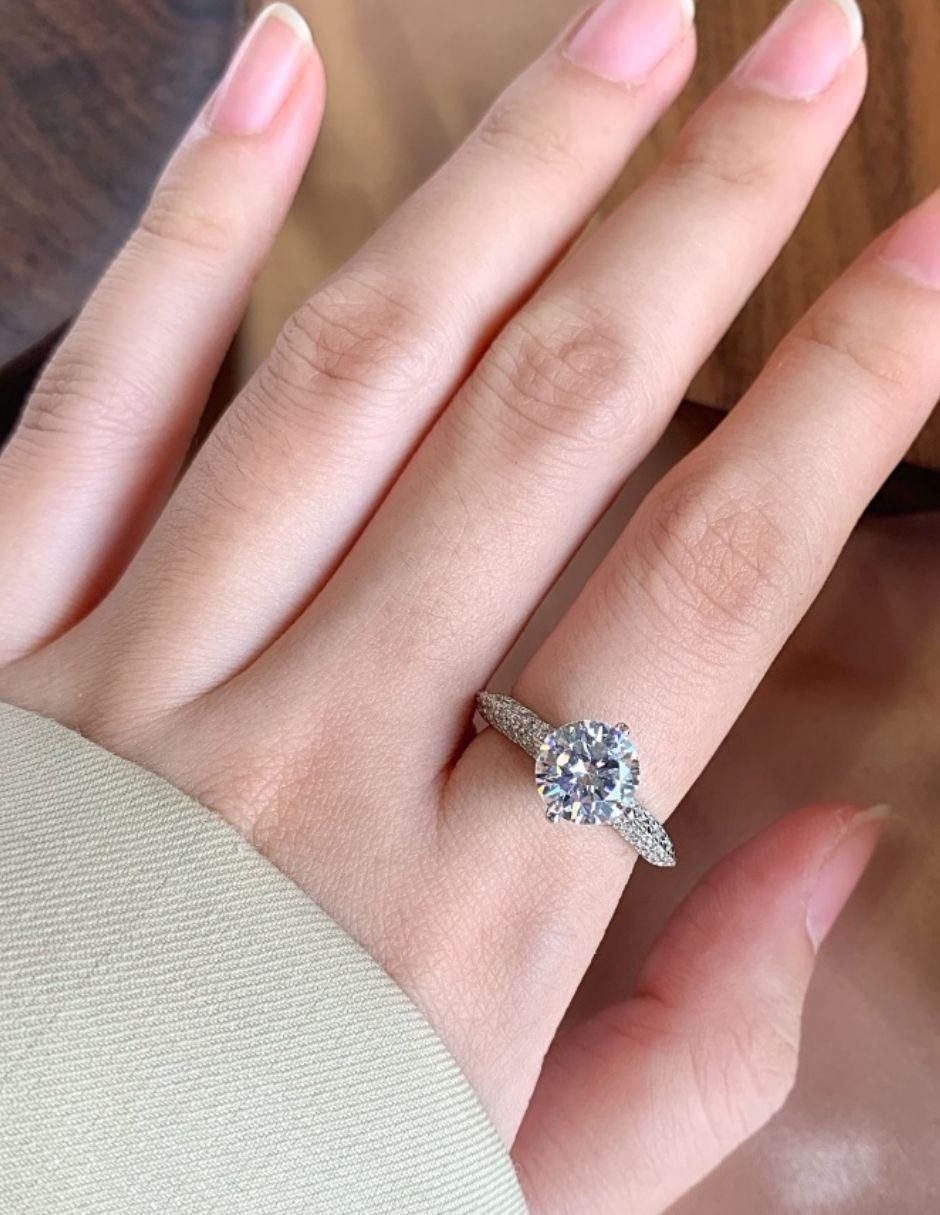 Anillo de compromiso de plata P 925 Esplandor zirconia 4