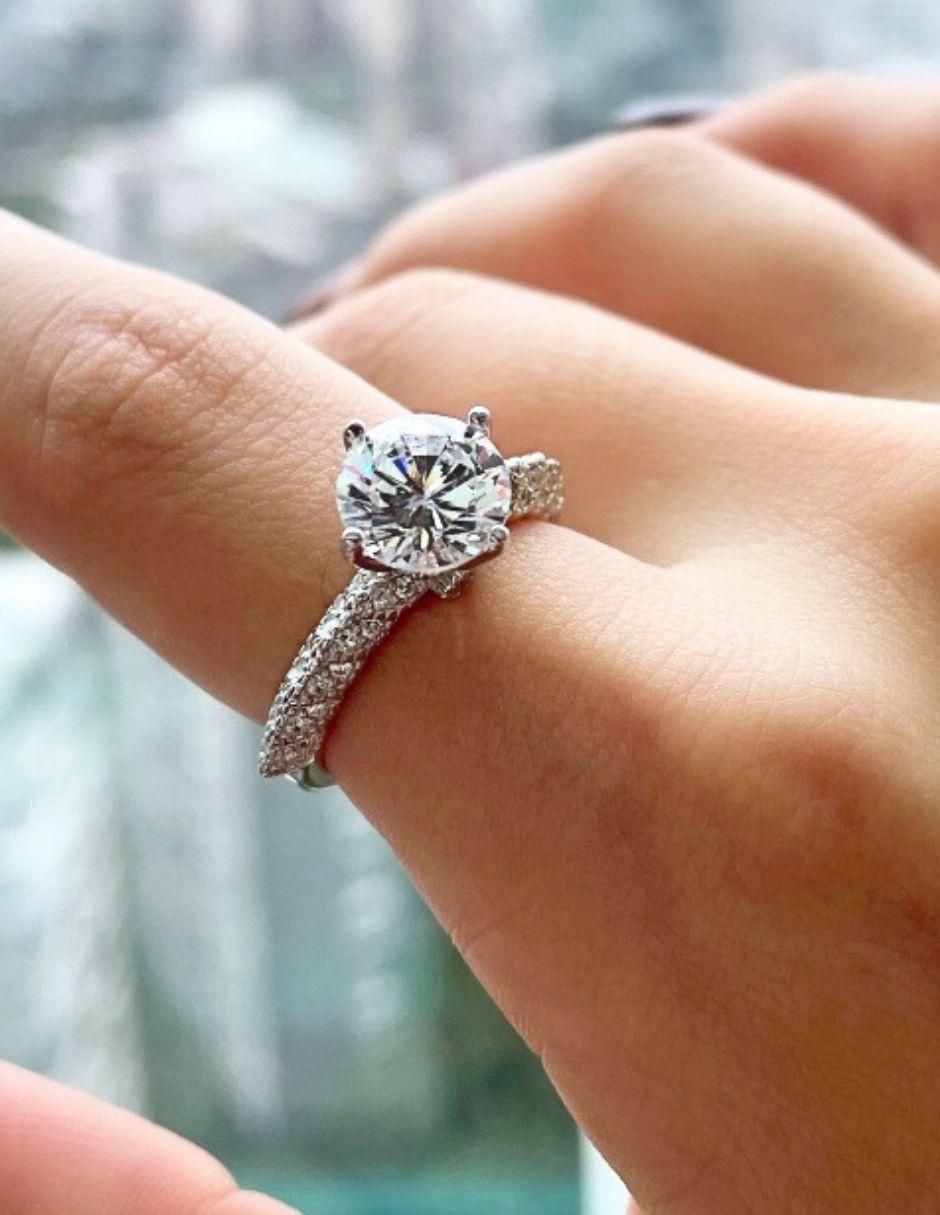 Anillo de compromiso de plata P 925 Esplandor zirconia 5