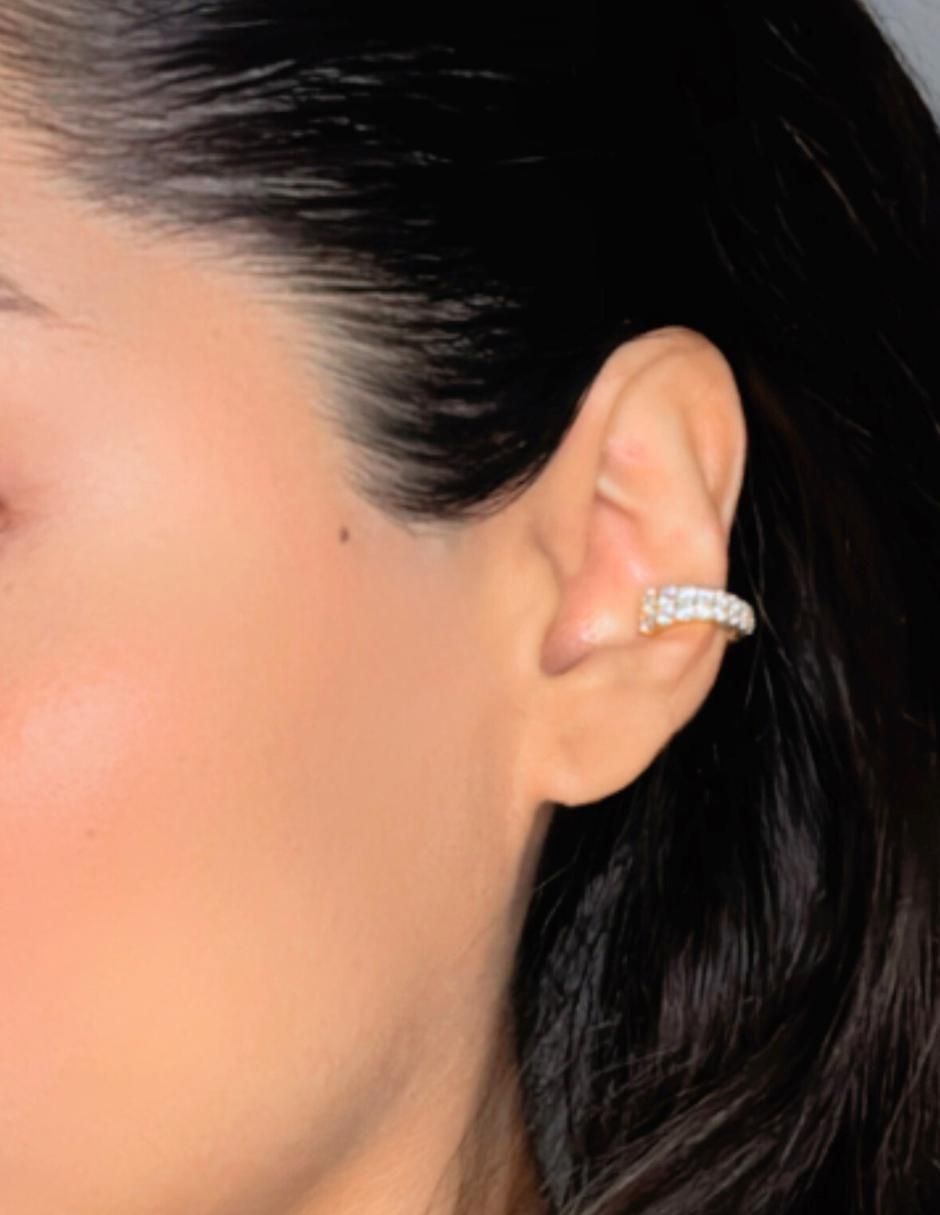 Aretes circulares de plata P 925 con acabado baño de oro zirconia 4