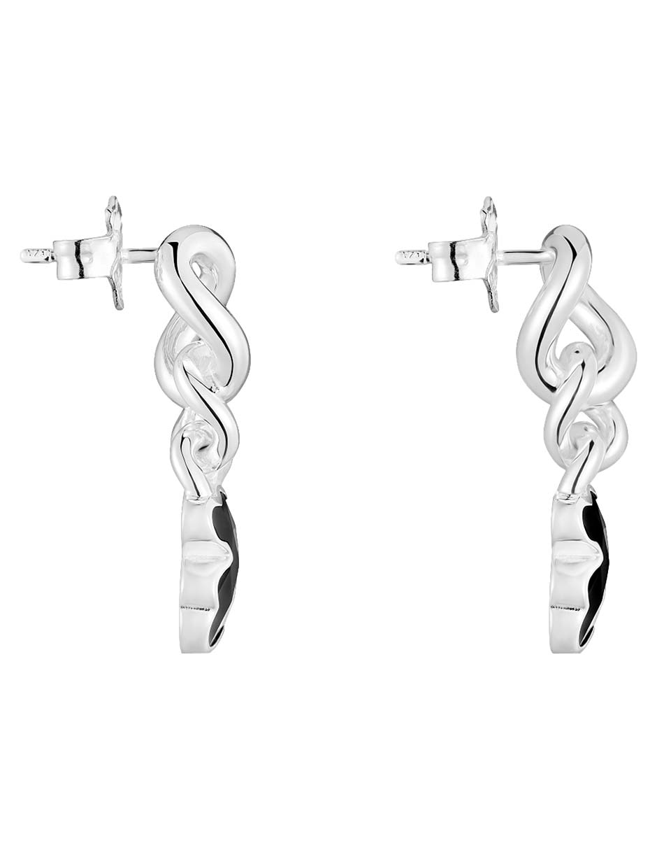Aretes de oso de plata P 925 con acabado brillante ónix 2